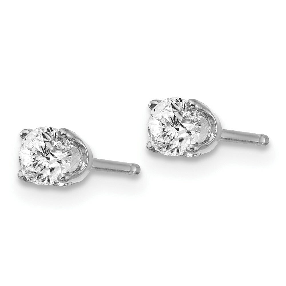 14K White Gold .40-Carat tw I2 K-L Diamond Stud Push-on Post Earrings