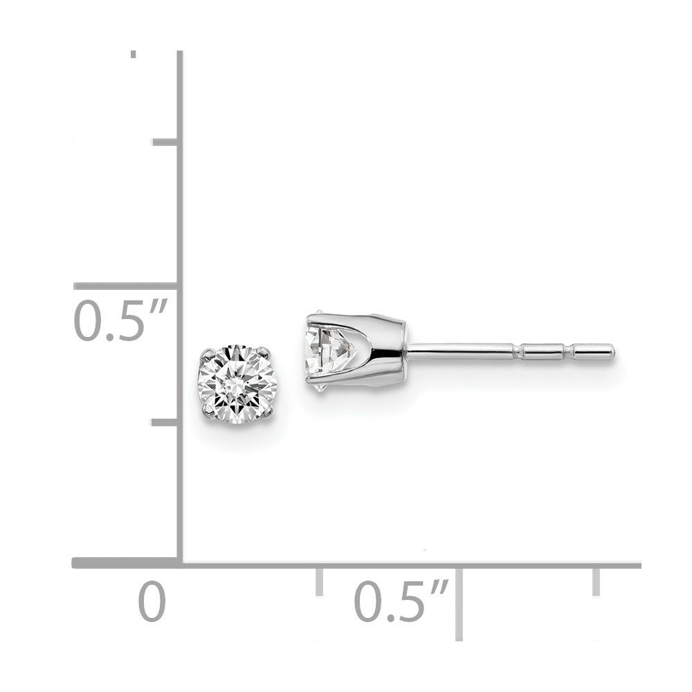 14K White Gold .40-Carat tw I2 K-L Diamond Stud Push-on Post Earrings