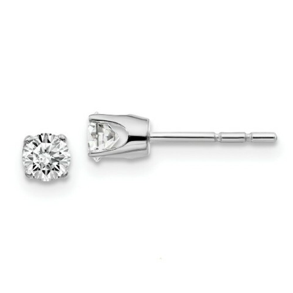 14K White Gold .40-Carat tw I2 K-L Diamond Stud Push-on Post Earrings