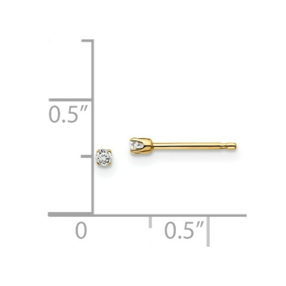 14k Yellow Gold .05-Carat tw I2 K-L Diamond Stud Push-on Post Earrings
