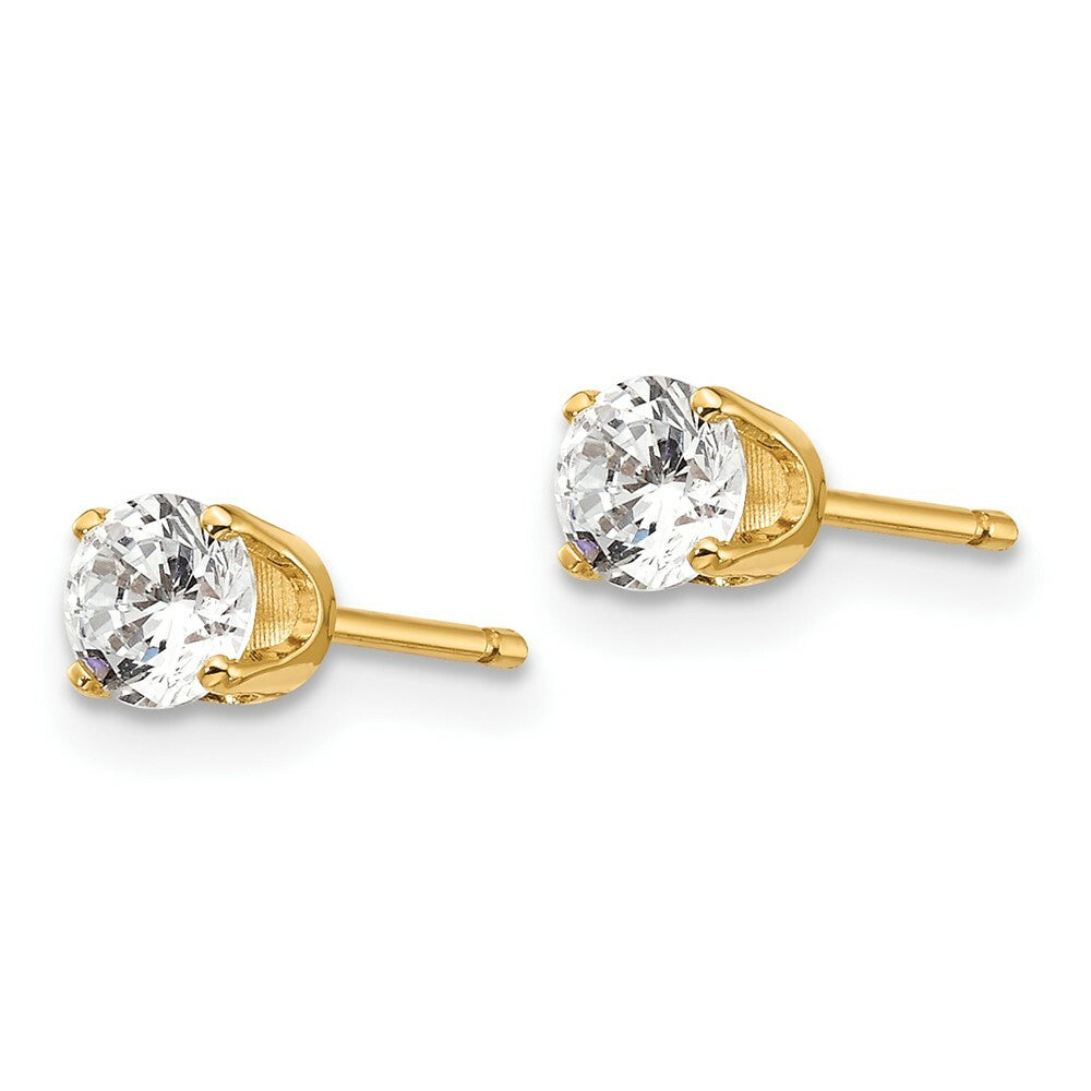 14K Yellow Gold 1/2-Carat tw I2 K-L Diamond Stud Push-on Post Earrings