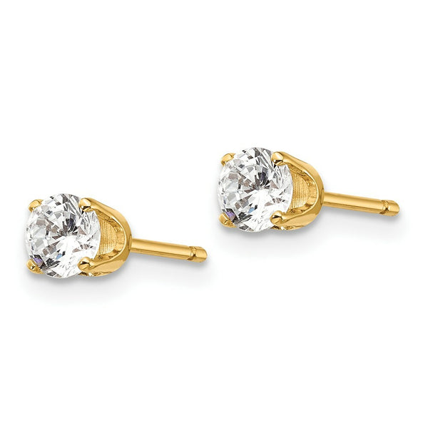 14K Yellow Gold 1/2-Carat tw I2 K-L Diamond Stud Push-on Post Earrings