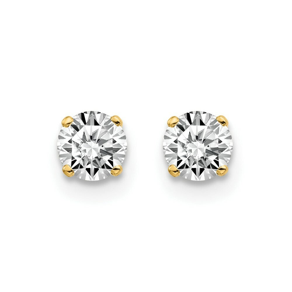 14K Yellow Gold 1/2-Carat tw I2 K-L Diamond Stud Push-on Post Earrings