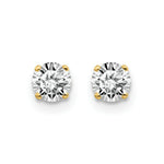 Load image into Gallery viewer, 14K Yellow Gold 1/2-Carat tw I2 K-L Diamond Stud Push-on Post Earrings
