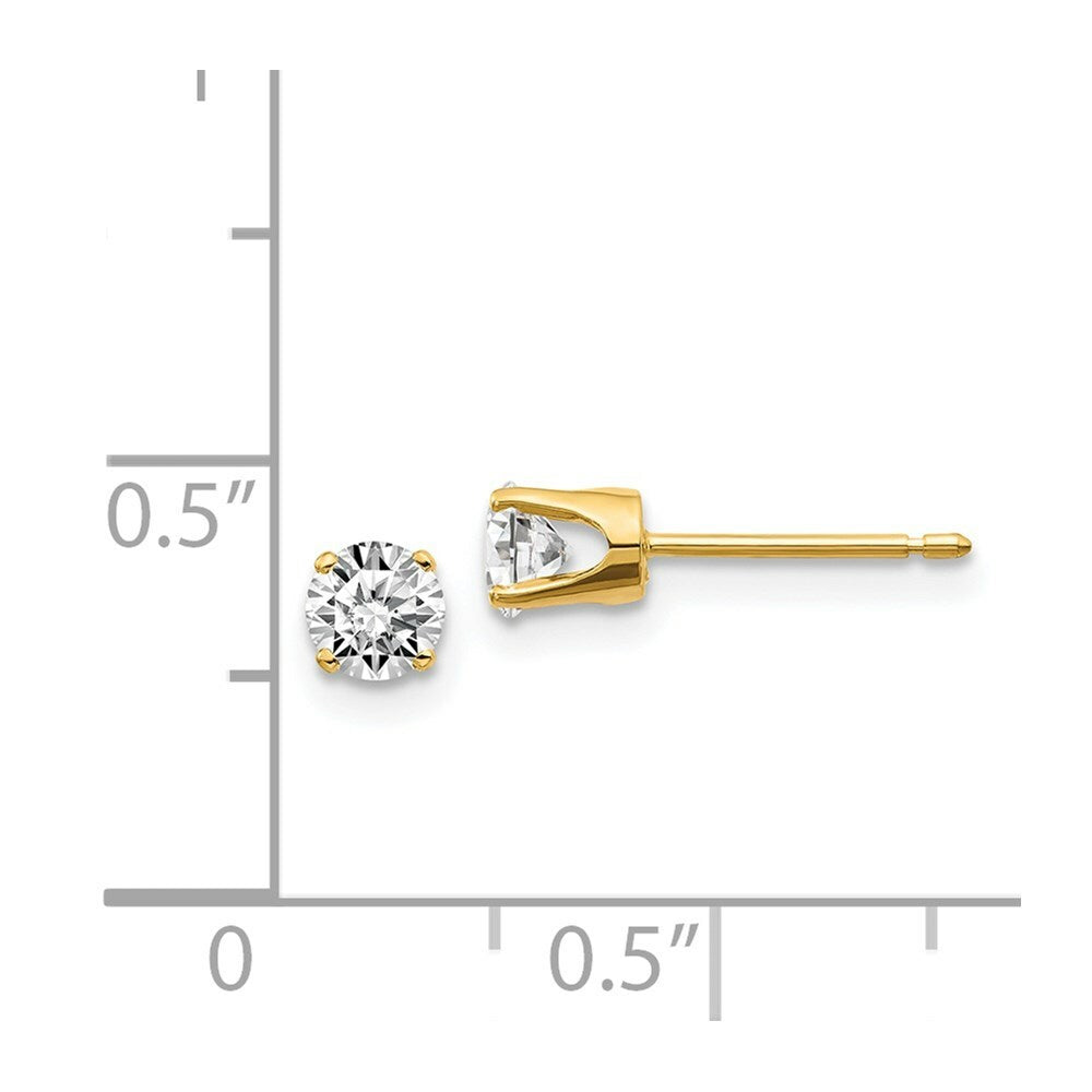 14K Yellow Gold 1/2-Carat tw I2 K-L Diamond Stud Push-on Post Earrings