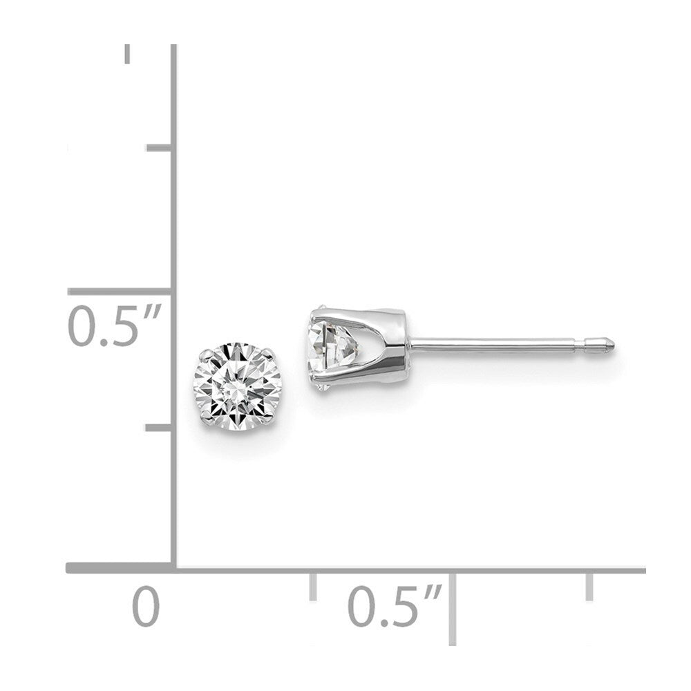 14K White Gold 1/2-Carat tw I2 K-L Diamond Stud Push-on Post Earrings