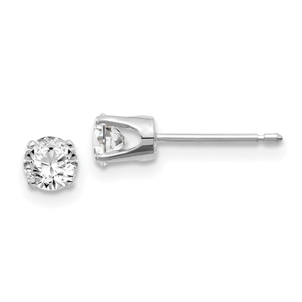 14K White Gold 1/2-Carat tw I2 K-L Diamond Stud Push-on Post Earrings
