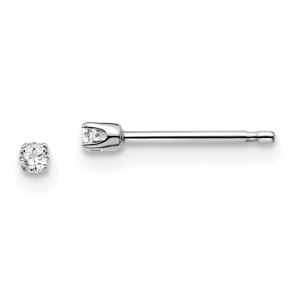 14k White Gold .05-Carat I2 K-L Diamond Stud Push-on Post Stud Earrings