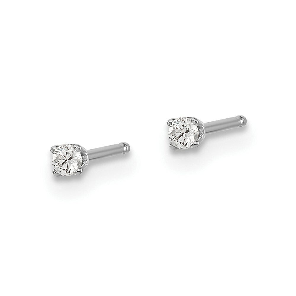 14k White Gold .05-Carat I2 K-L Diamond Stud Push-on Post Stud Earrings
