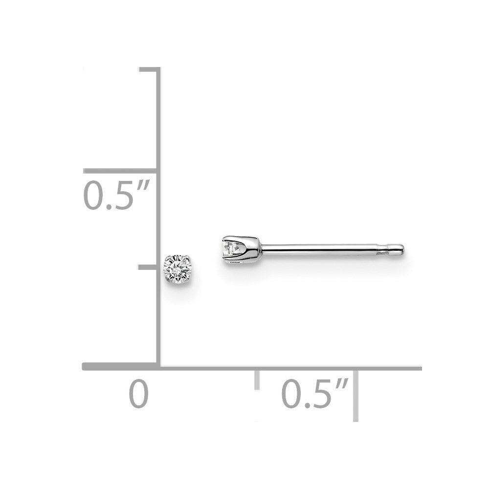 14k White Gold .05-Carat I2 K-L Diamond Stud Push-on Post Stud Earrings