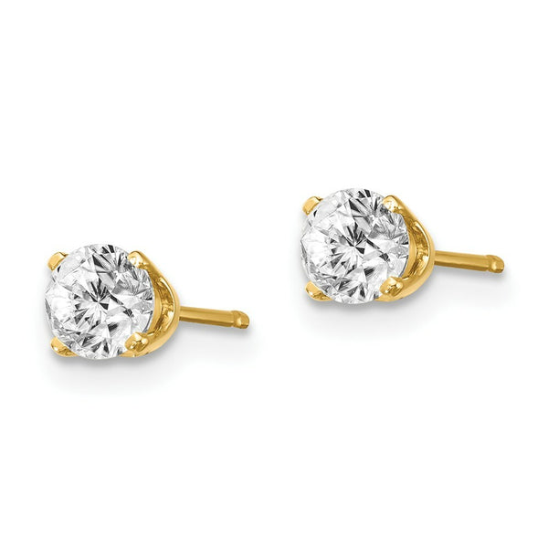 14K Yellow Gold .60-Carat tw I2 K-L Diamond Stud Push-on Post Earrings