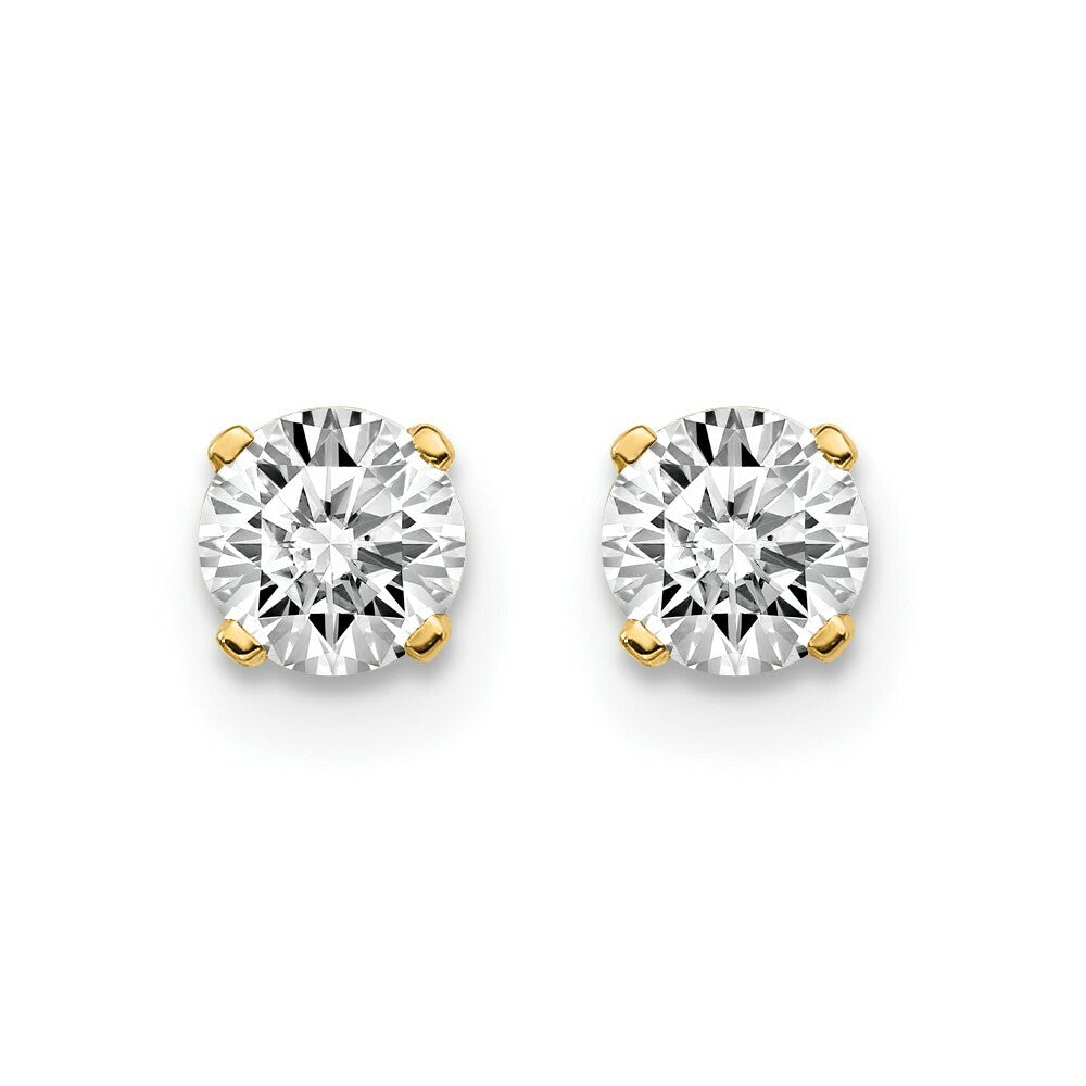 14K Yellow Gold .60-Carat tw I2 K-L Diamond Stud Push-on Post Earrings