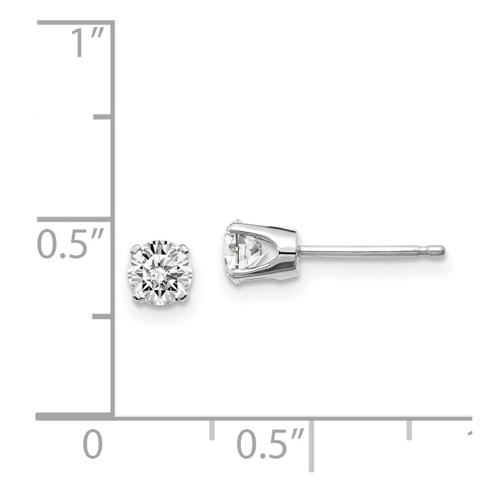 14K White Gold .60-Carat tw I2 K-L Diamond Stud Push-on Post Earrings