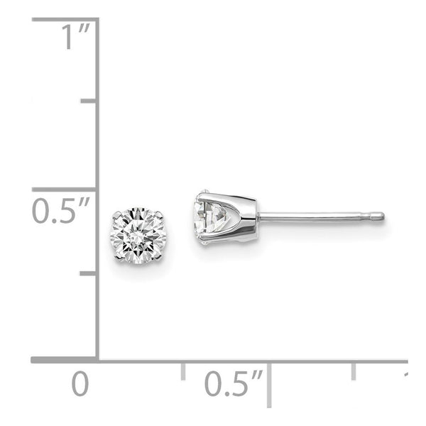 14K White Gold .60-Carat tw I2 K-L Diamond Stud Push-on Post Earrings