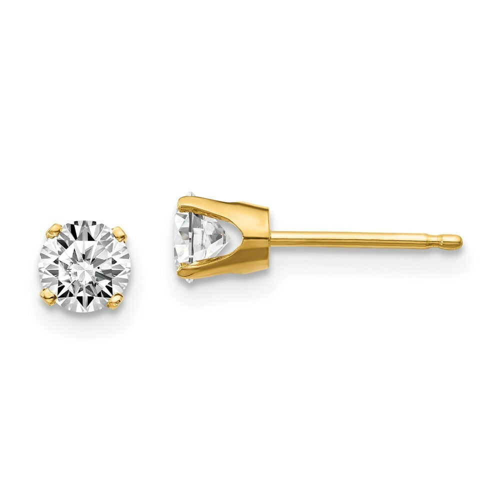 14K Yellow Gold .70-Carat tw I2 K-L Diamond Stud Push-on Post Earrings