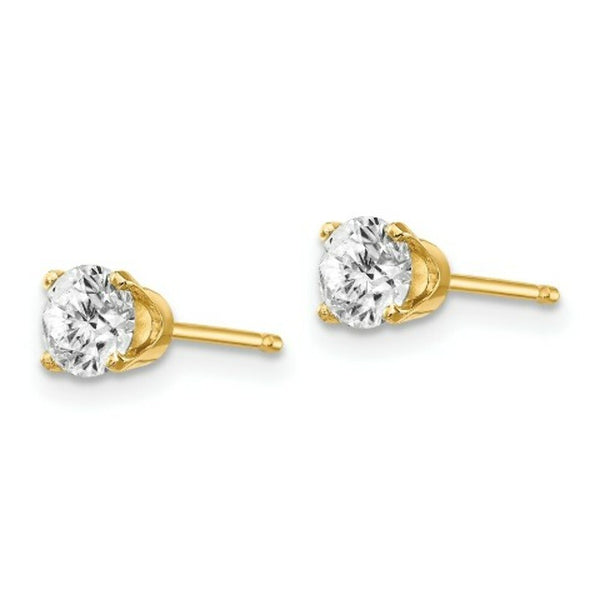 14K Yellow Gold .70-Carat tw I2 K-L Diamond Stud Push-on Post Earrings