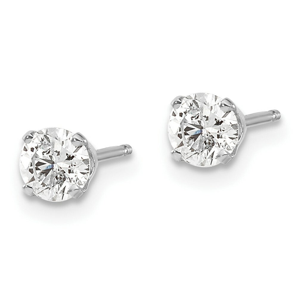 14K White Gold 3/4-Carat tw I1 J-K Diamond Stud Push-on Post Earrings