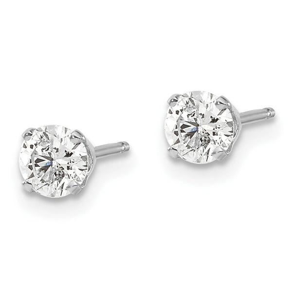 14K White Gold 3/4-Carat tw I1 J-K Diamond Stud Push-on Post Earrings
