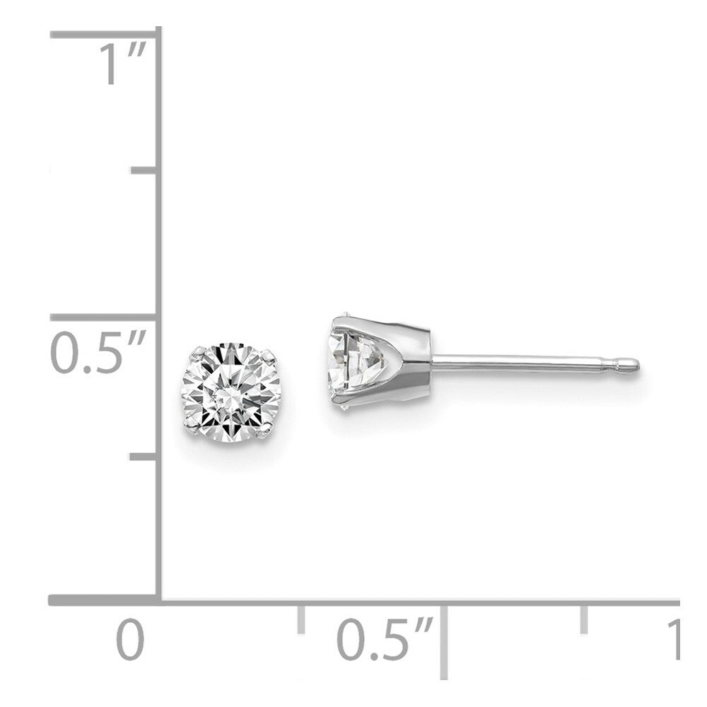 14K White Gold 3.4-Carat tw I2 K-L Diamond Stud Push-on Post Earrings