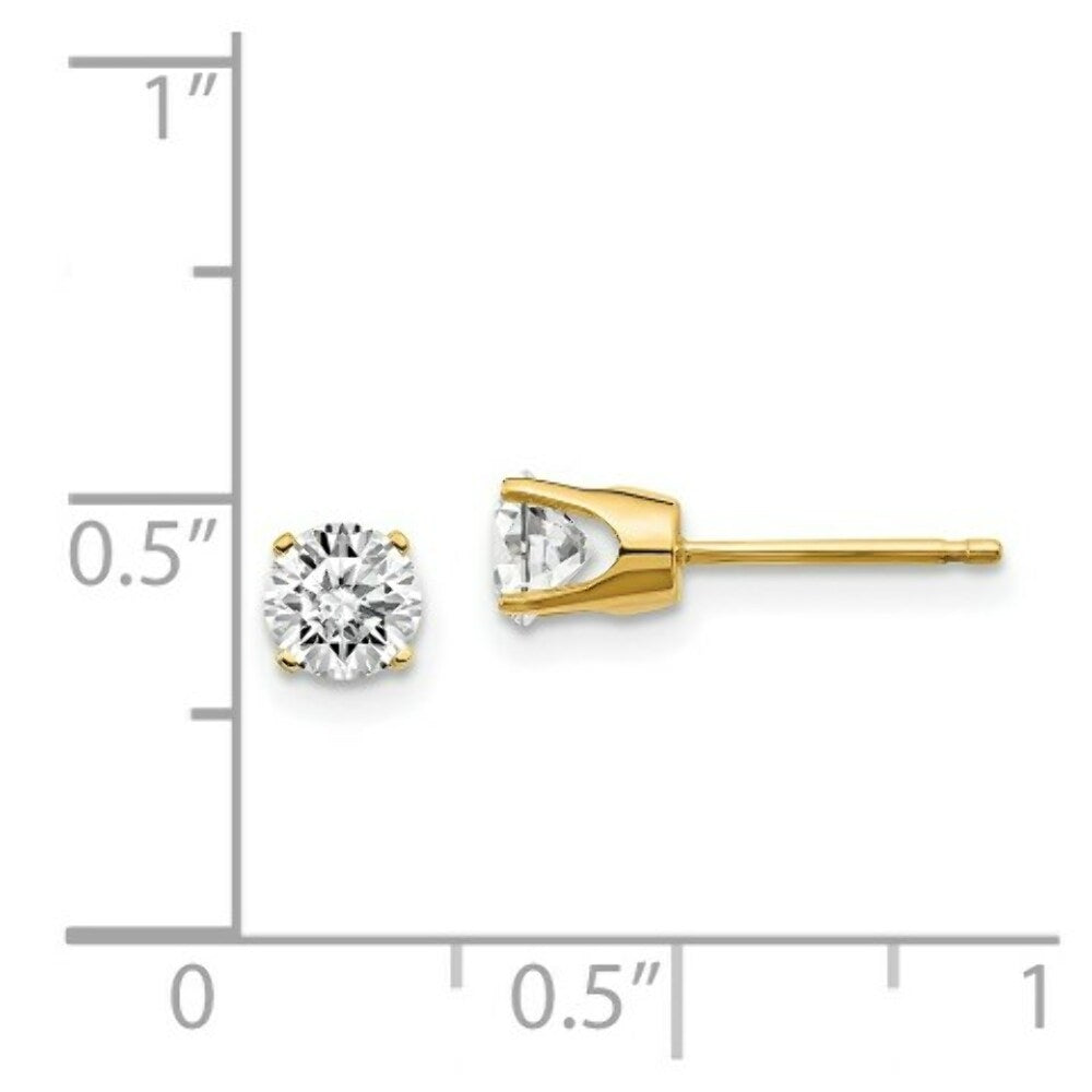14K Yellow Gold 3/4-Carat tw I2 K-L Diamond Stud Push-on Post Earrings