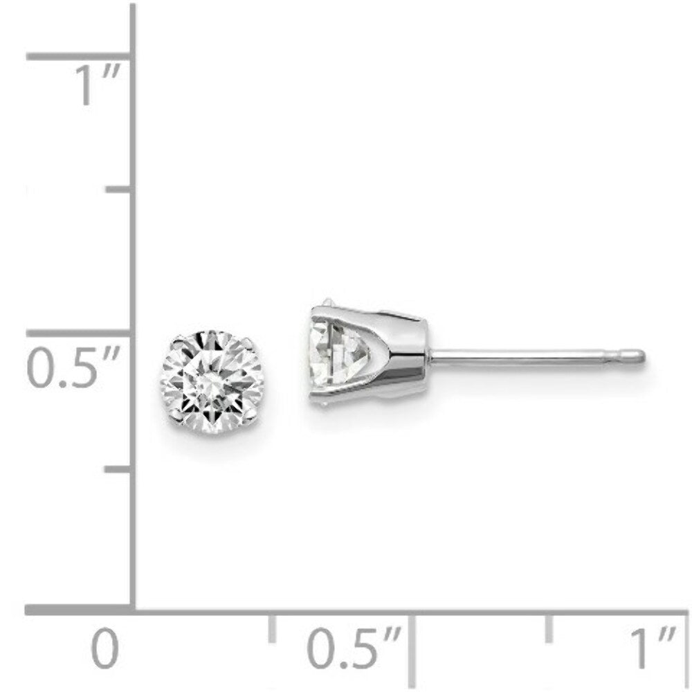 14K White Gold .85-Carat tw I2 K-L Diamond Stud Push-on Post Earrings