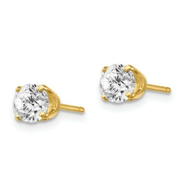 14K Yellow Gold .95-Carat tw I2 K-L Diamond Stud Push-on Post Earrings