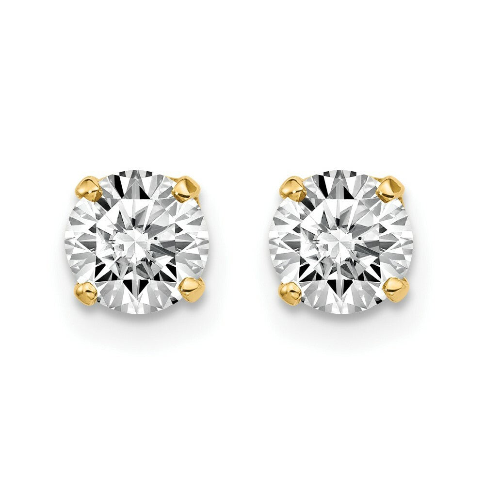 14K Yellow Gold .95-Carat tw I2 K-L Diamond Stud Push-on Post Earrings