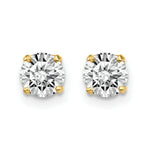 Load image into Gallery viewer, 14K Yellow Gold .95-Carat tw I2 K-L Diamond Stud Push-on Post Earrings
