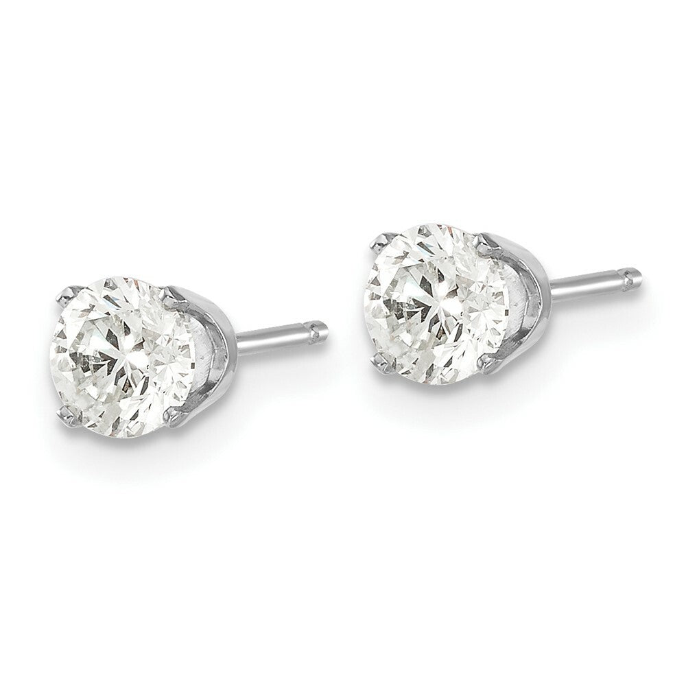 14K White Gold 1-Carat tw I2 K-L Diamond Stud Push-on Post Earrings