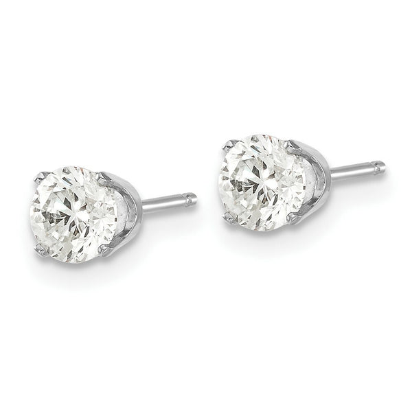 14K White Gold 1-Carat tw I2 K-L Diamond Stud Push-on Post Earrings