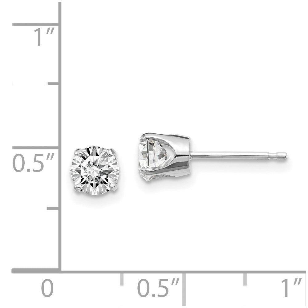14K White Gold 1-Carat tw I2 K-L Diamond Stud Push-on Post Earrings