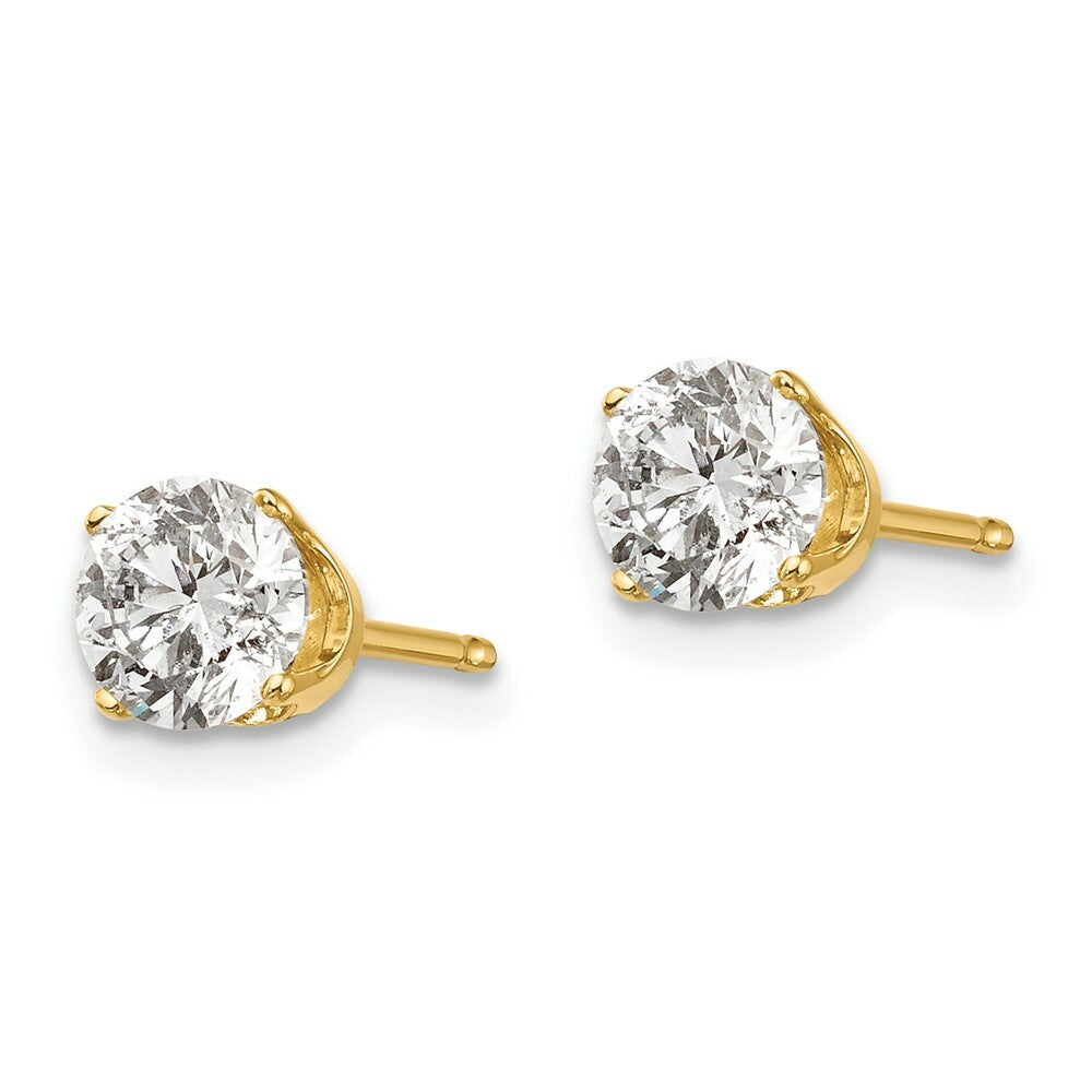 14K Yellow Gold 1-Carat tw I1 J-K Diamond Stud Push-on Post Earrings
