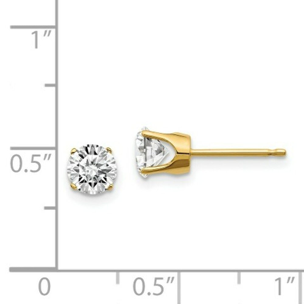 14K Yellow Gold 1-Carat tw I1 J-K Diamond Stud Push-on Post Earrings