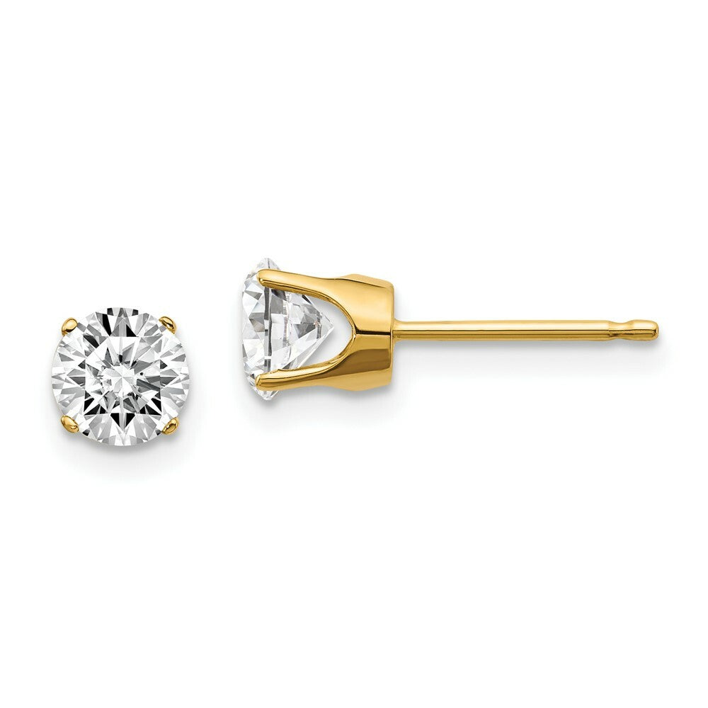 14K Yellow Gold 1-Carat tw I1 J-K Diamond Stud Push-on Post Earrings
