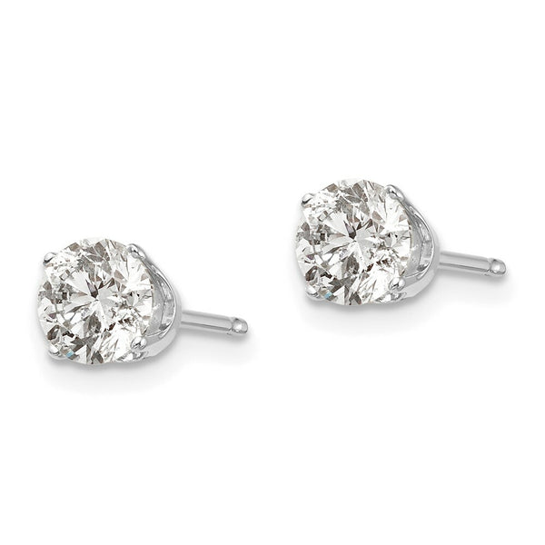 14K White Gold 1-Carat tw I1 J-K Diamond Stud Push-on Post Earrings