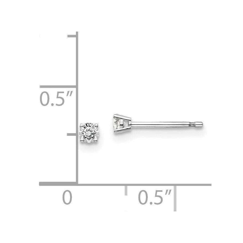 14K White Gold .10-Carat I1 J-K Diamond Stud Push-on Post Earrings