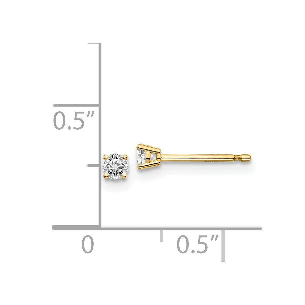 14K Yellow Gold .15-Carat tw I1 J-K Diamond Stud Push-on Post Earrings