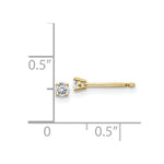 Load image into Gallery viewer, 14K Yellow Gold .15-Carat tw I1 J-K Diamond Stud Push-on Post Earrings
