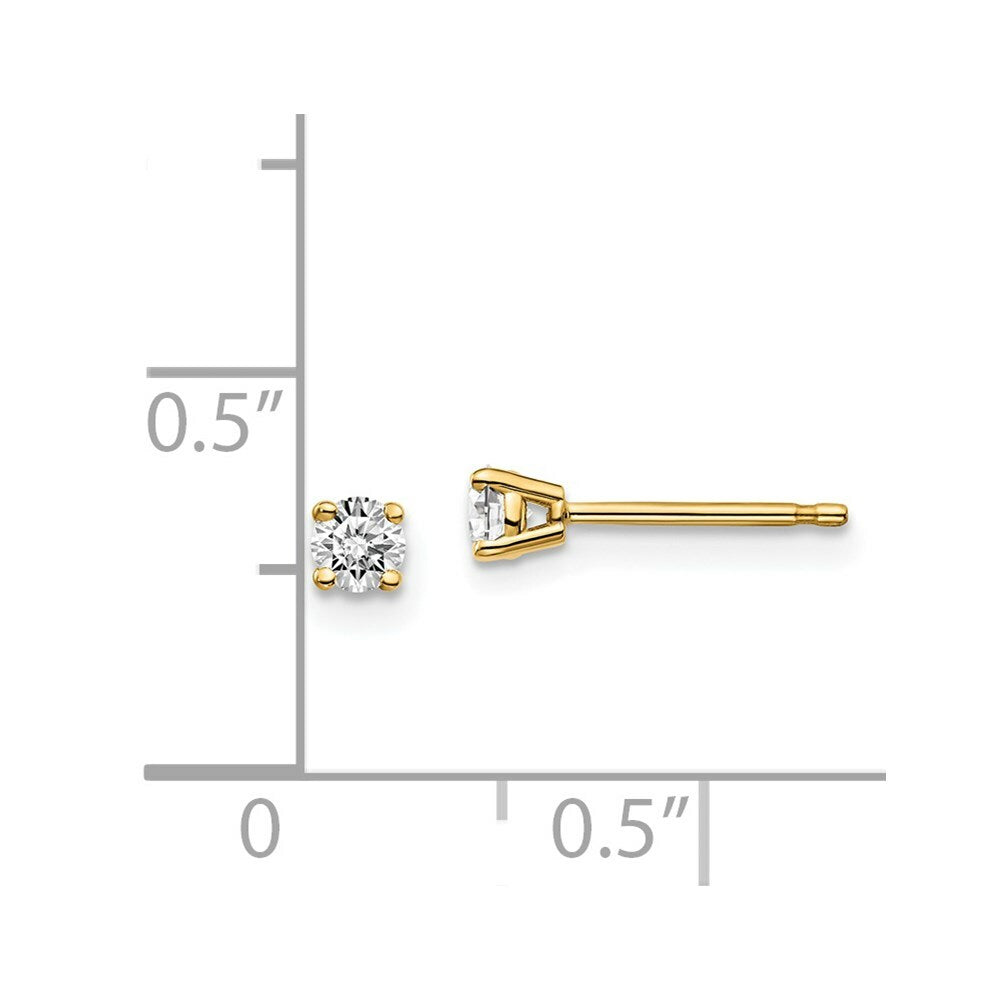 14K Yellow Gold 1/5-Carat tw I1 J-K Diamond Stud Push-on Post Earrings