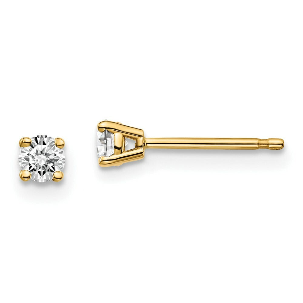 14K Yellow Gold 1/5-Carat tw I1 J-K Diamond Stud Push-on Post Earrings