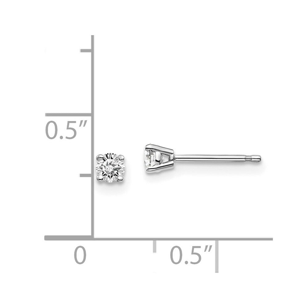 14K White Gold .20ct I1 J-K Diamond Stud Push-on Post Earrings