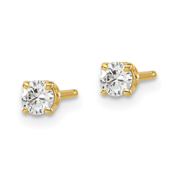 14K Yellow Gold 1/4-Carat tw I1 J-K Diamond Stud Push-on Post Earrings