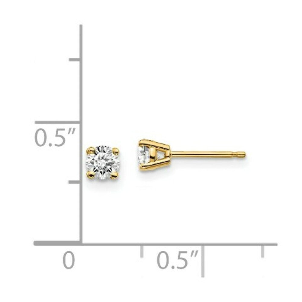 14K Yellow Gold 1/3-Carat tw I1 J-K Diamond Stud Push-on Post Earrings