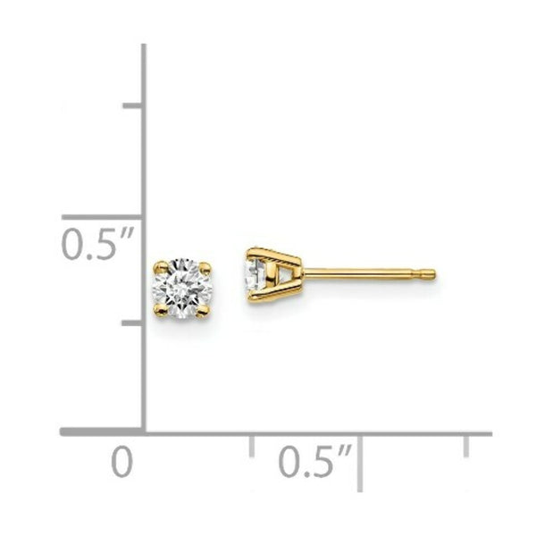 14K Yellow Gold 1/3-Carat tw I1 J-K Diamond Stud Push-on Post Earrings