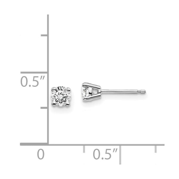 14K White Gold 1/3-Carat tw I1 J-K Diamond Stud Push-on Post Earrings
