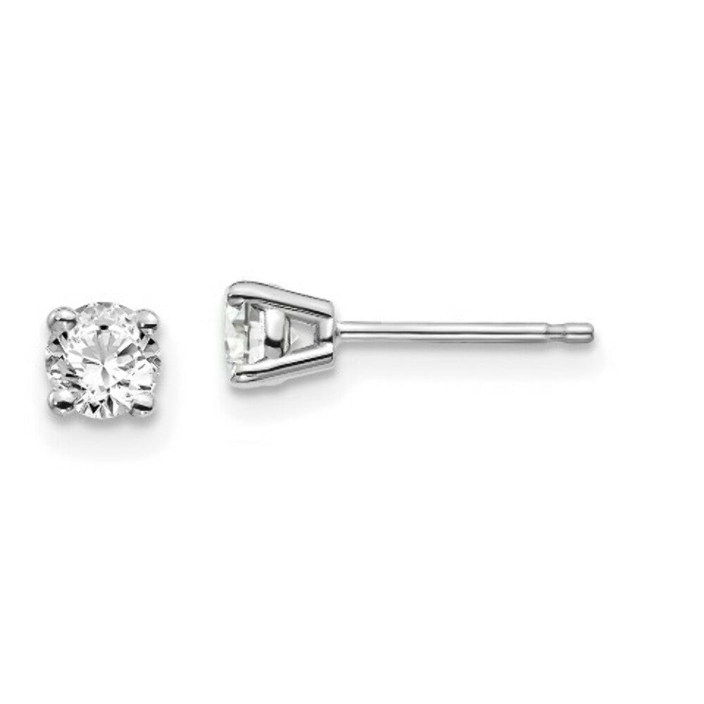 14K White Gold 1/3-Carat tw I1 J-K Diamond Stud Push-on Post Earrings