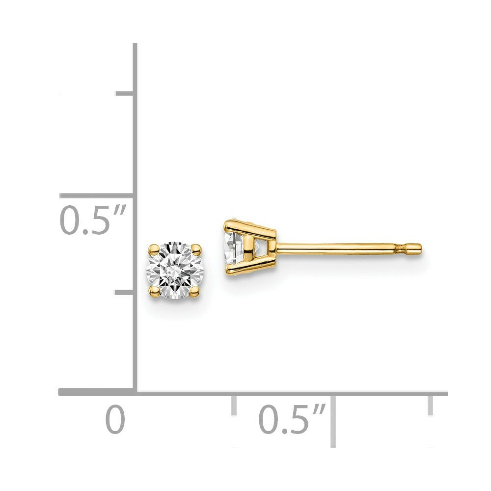 14K Yellow Gold .40-Carat tw I1 J-K Diamond Stud Push-on Post Earrings