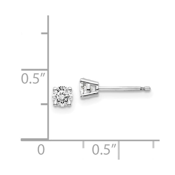 14K White Gold .40-Carat tw I1 J-K Diamond Stud Push-on Post Earrings