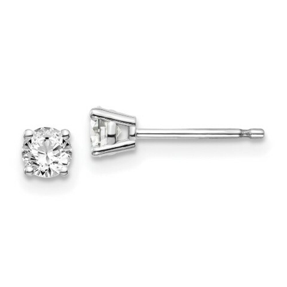 14K White Gold .40-Carat tw I1 J-K Diamond Stud Push-on Post Earrings