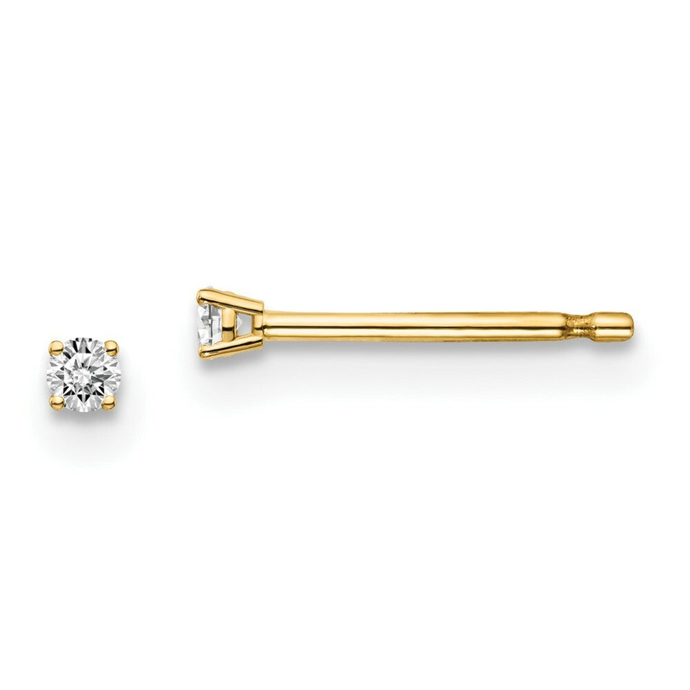 14K Yellow Gold .05ct. I1 J-K Diamond Stud Push-on Post Earrings